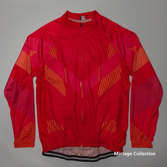 RAPHA CYCLING RED ORANGE PINK REFECTIVE FULL ZIP JACKET JERSEY WOMEN'S SIZE XL - Picture 2 of 10